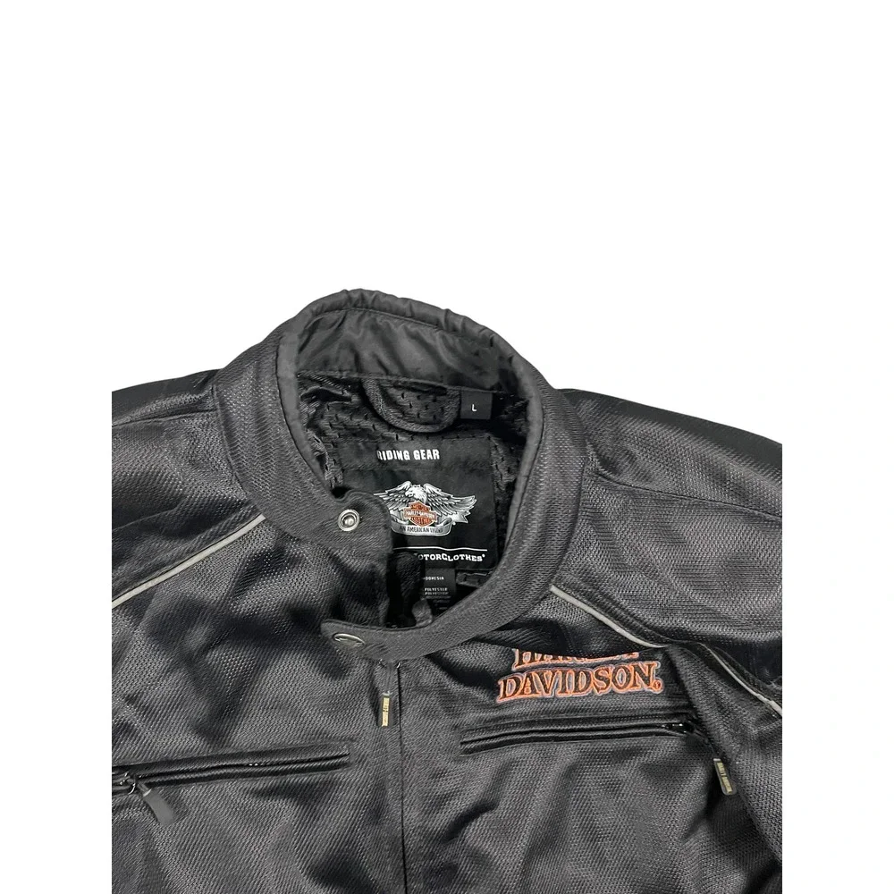 Harley-Davidson Men's Size L Willie G Skull Flames Mesh Riding Jacket Black